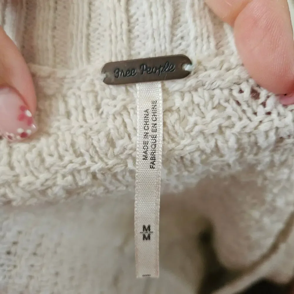 Free People Bow Back Pullover in Ivory M